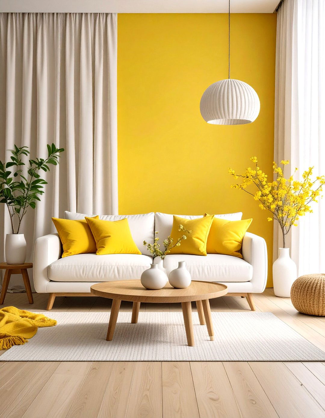 Vibrant Yellow Accent Walls - 24 Spring Decor Ideas