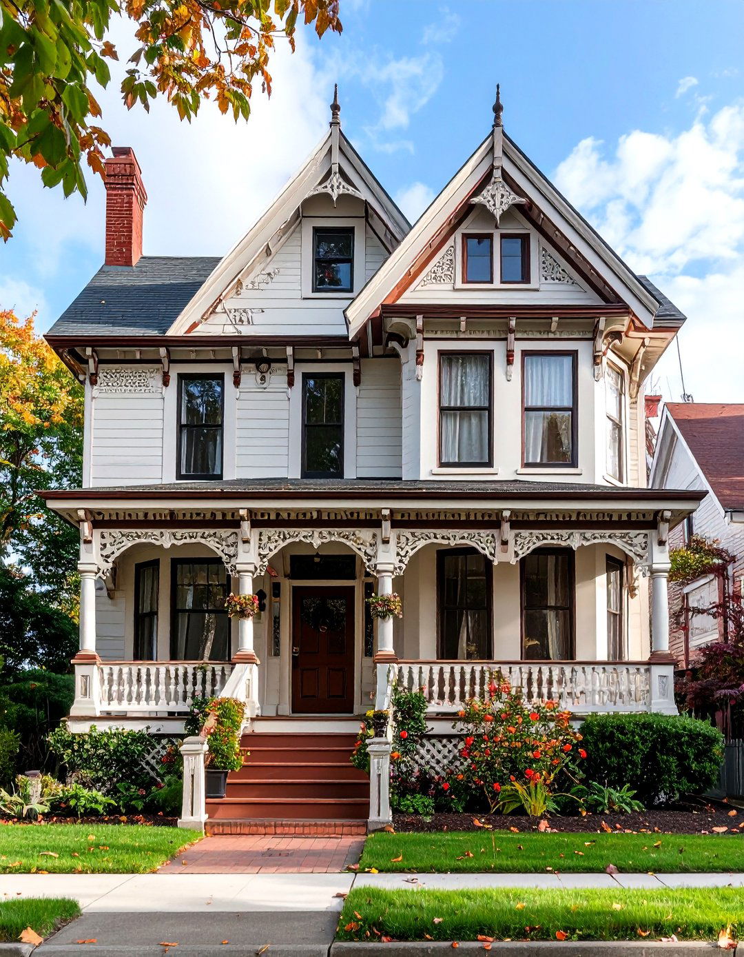 Victorian Brown Trim Details - 24 Chocolate Brown House Exterior Design Ideas