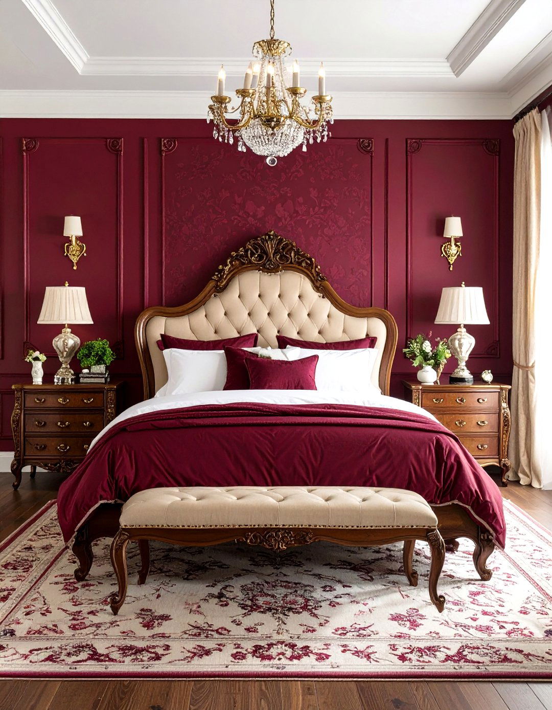 Victorian Burgundy Bedroom Elegance - 24 Burgundy Bedroom Ideas