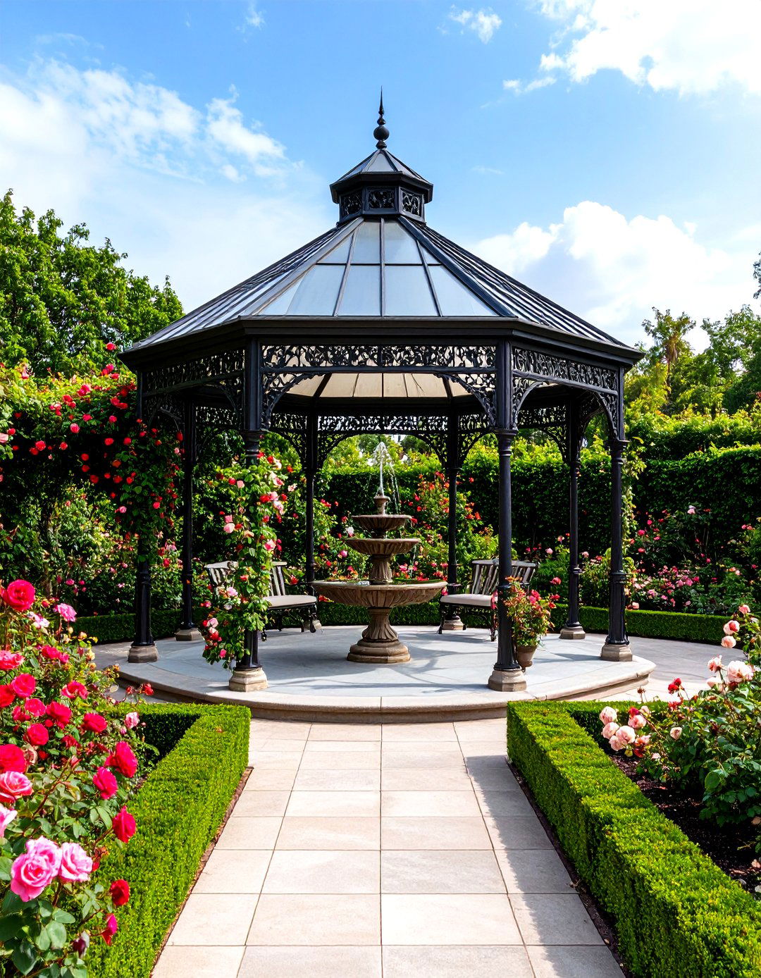 Victorian Conservatory Style Outdoor Room with Ornate Details - 24 Outdoor Living Space Ideas