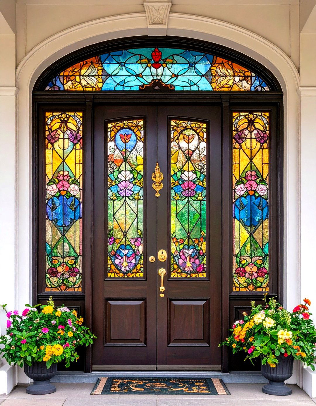 Victorian Decorative Stained Glass - 24 Glass Front Doors Ideas