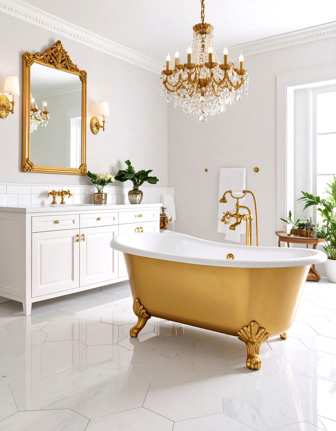 Victorian Elegance Revival - 24 White and Gold Bathroom Ideas