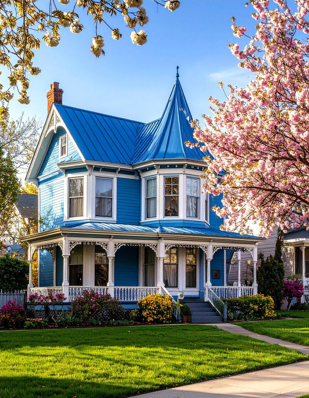 Victorian Era Elegance - 24 houses with blue metal roofs