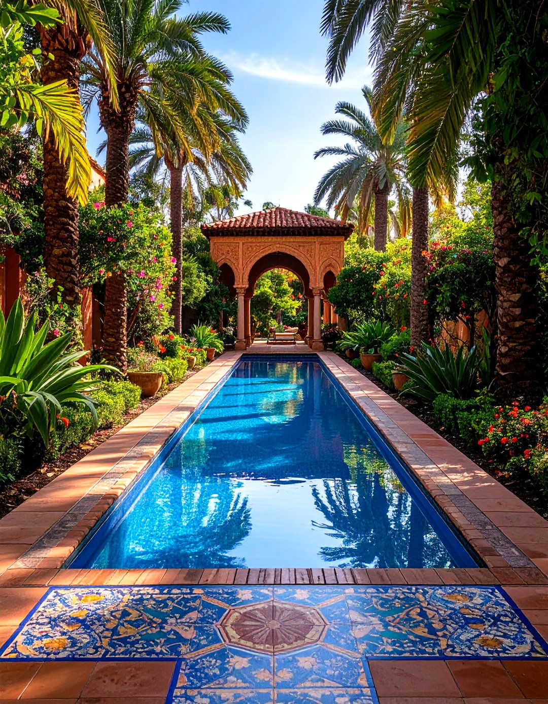 Victorian Garden Pool Walkway Design - 24 Pool Walkway Ideas
