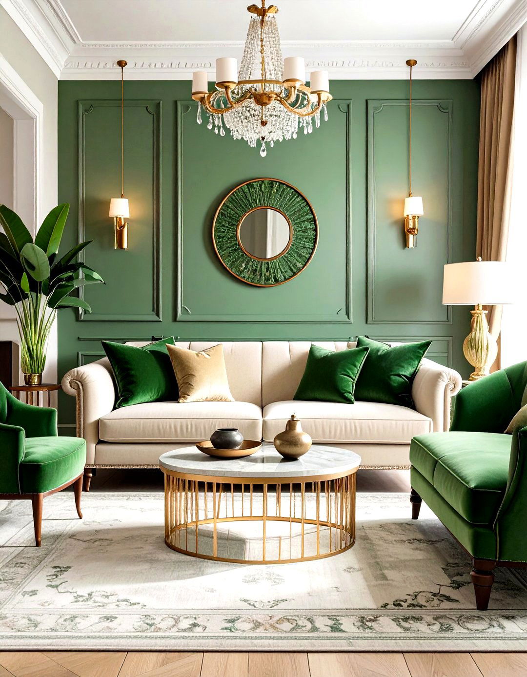 Victorian Green Textile Layering System - 24 Victorian Dark Green Living Room Ideas