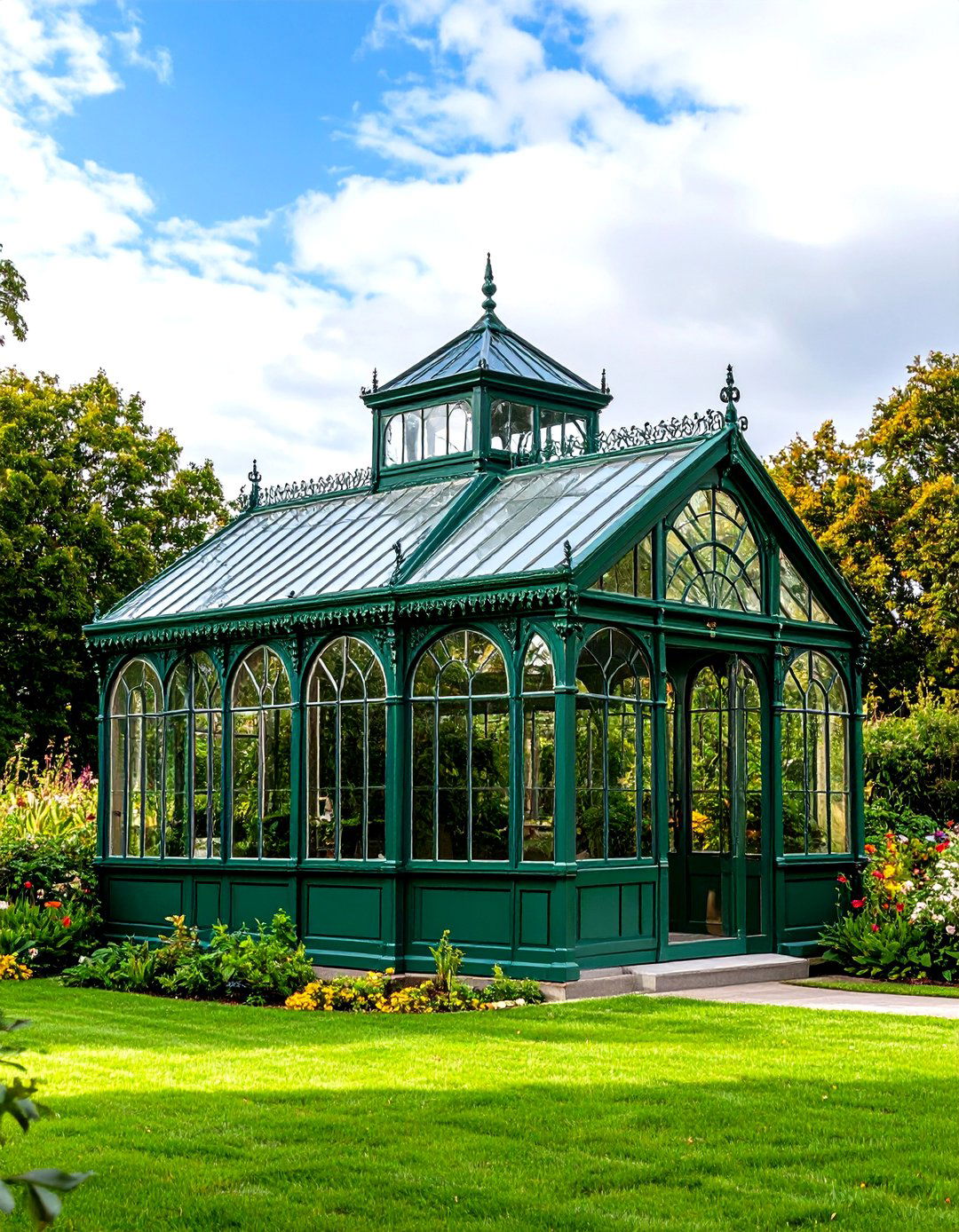 Victorian Greenhouse Shed with Ornate Metalwork - 24 Greenhouse and Shed Combo Ideas