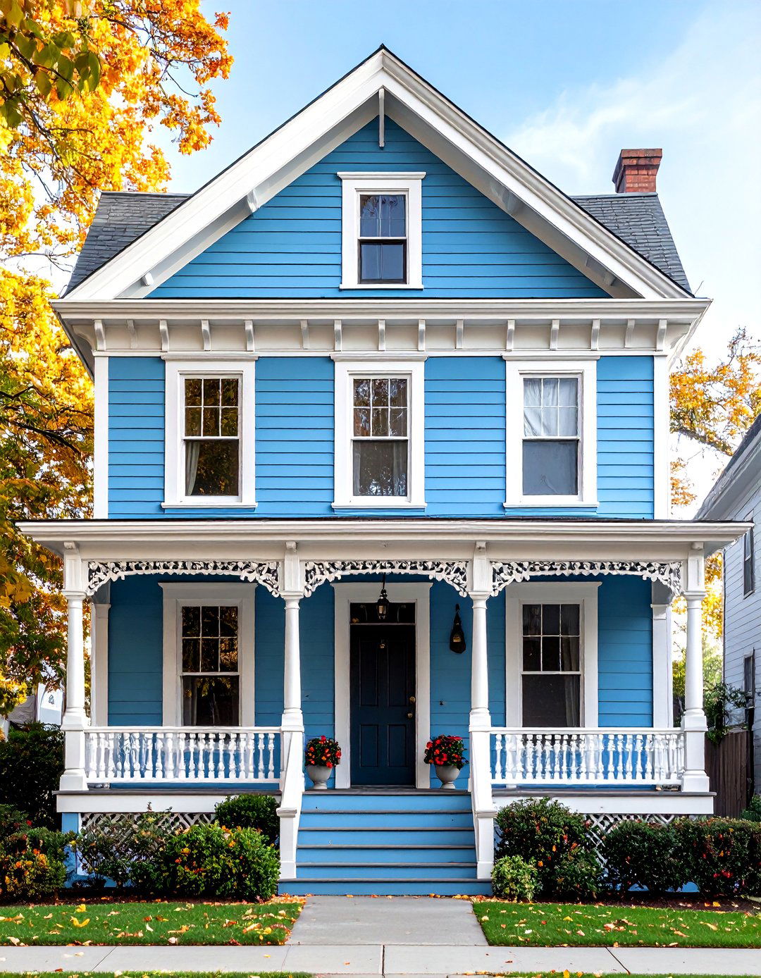 Victorian Light Blue with Ornate Details - 24 light blue house exterior ideas