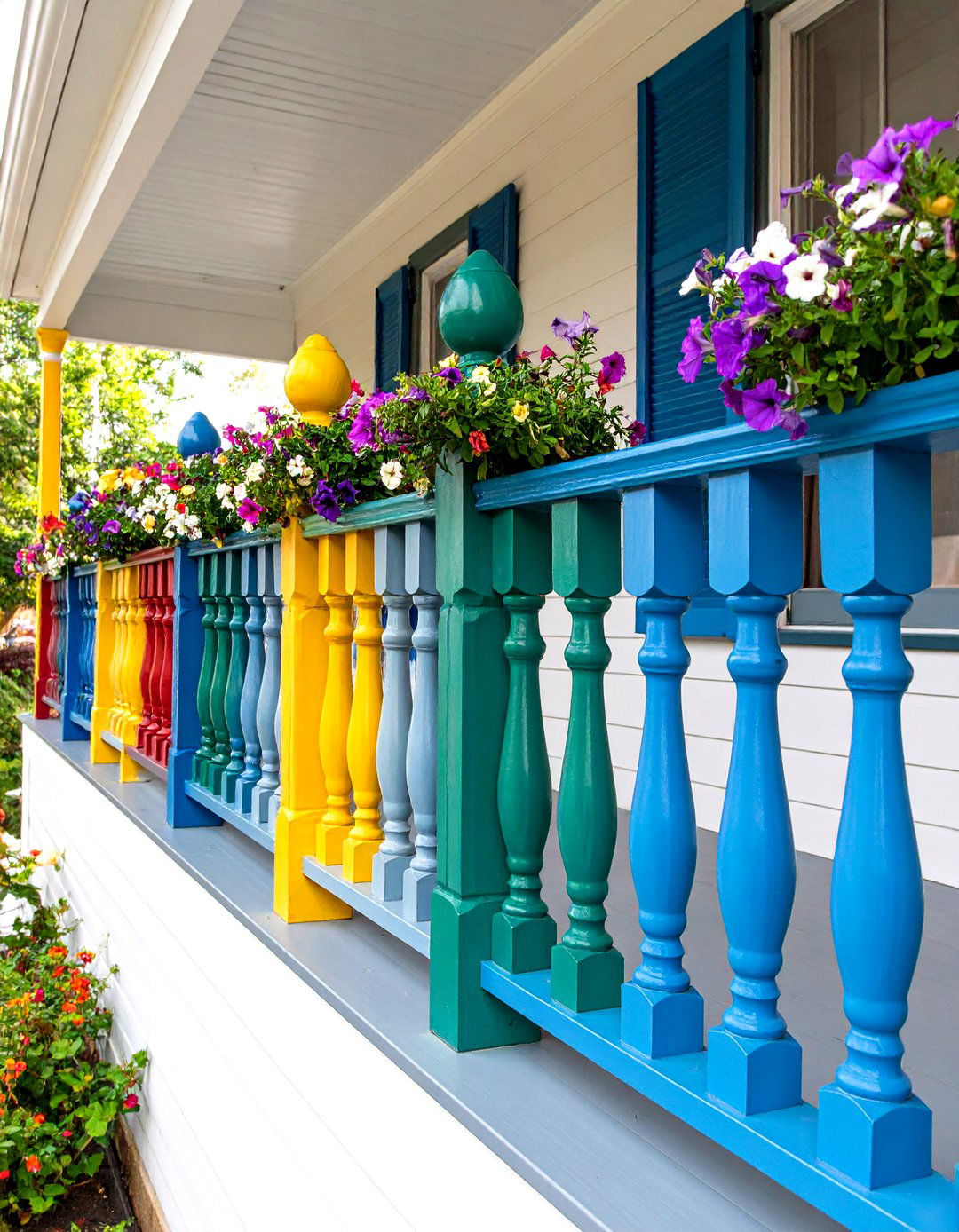Victorian Porch with Decorative Railings - 24 Victorian Porch Ideas
