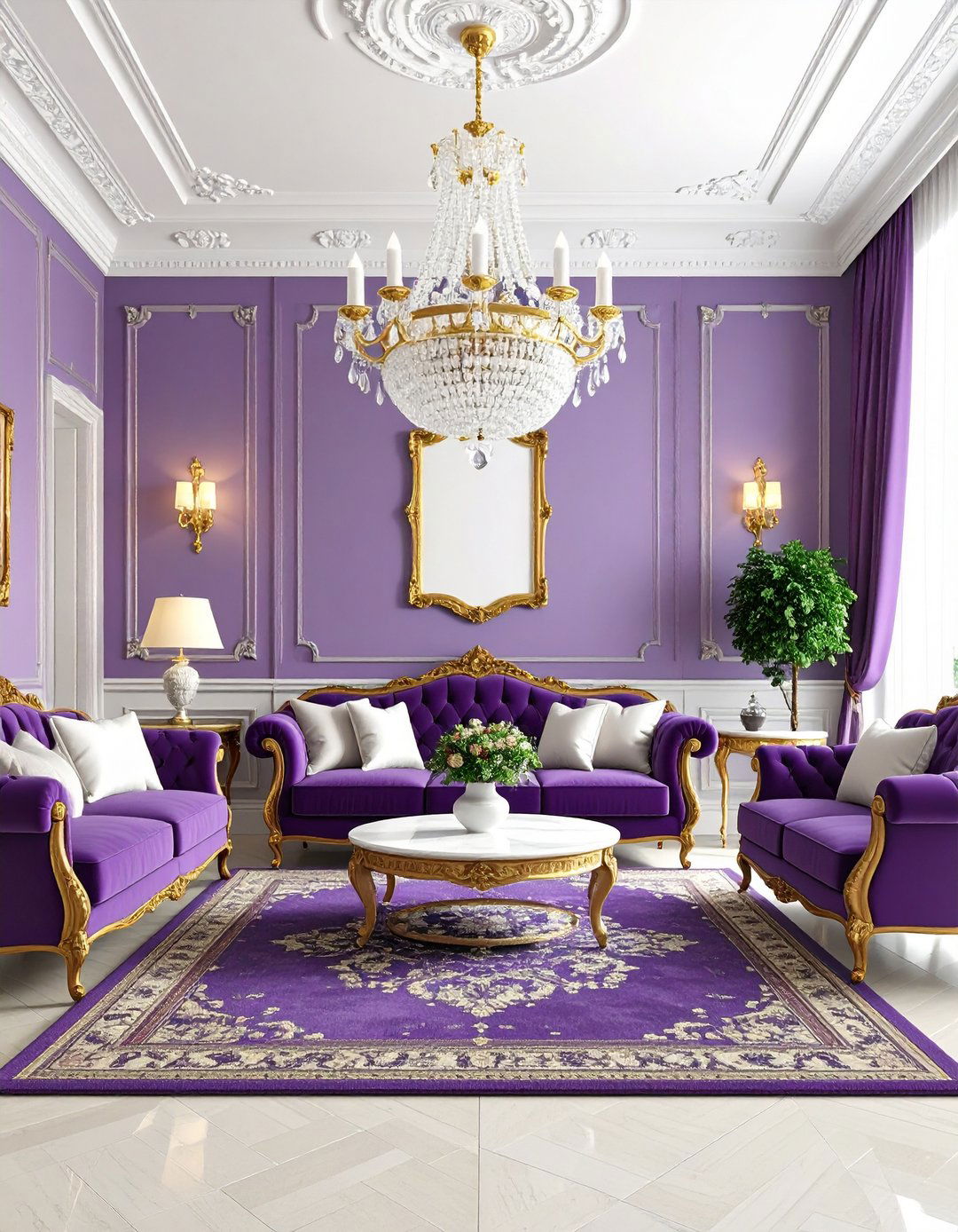 Victorian Purple Living Room - 24 Purple Living Room Ideas