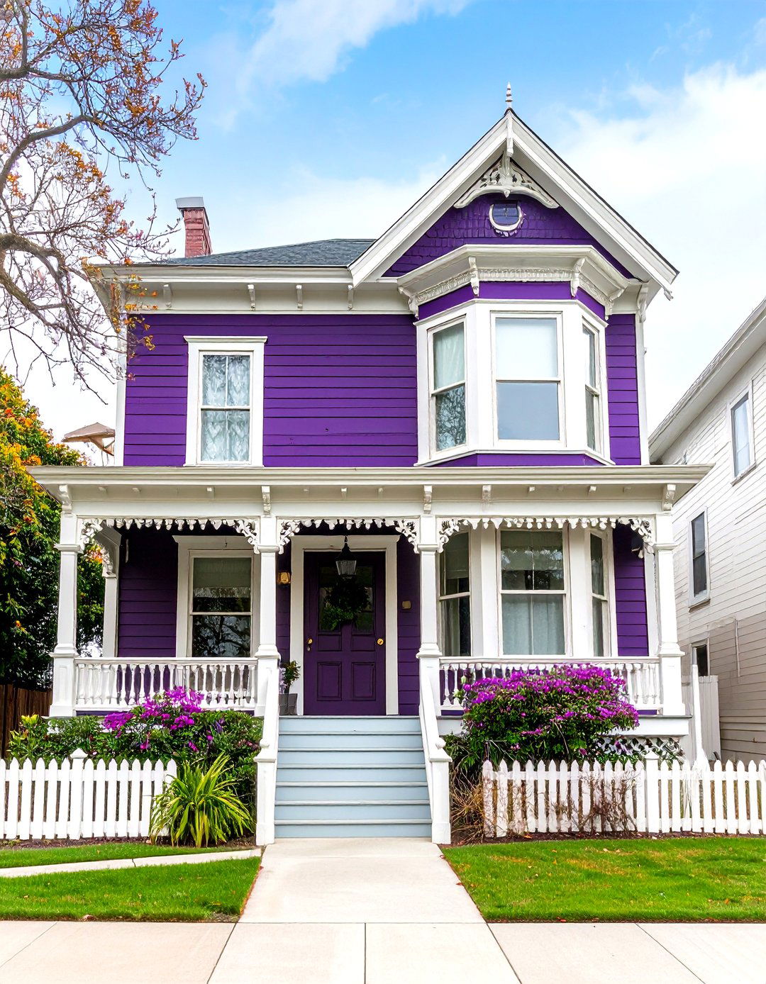 Victorian Purple Mansion Design - 24 Purple House Exterior Ideas