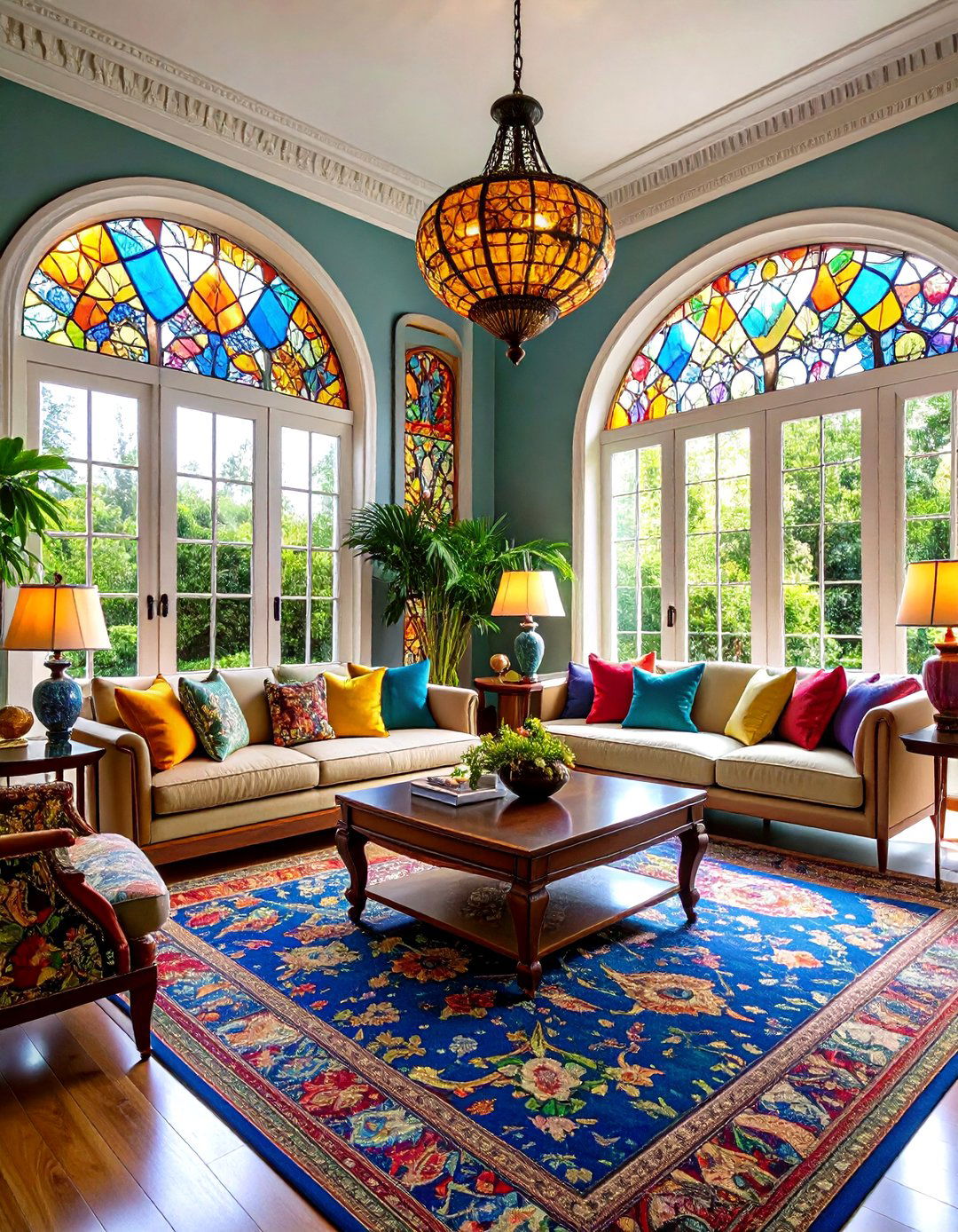 Victorian Stained Glass Accents - 24 Victorian Living Room Ideas