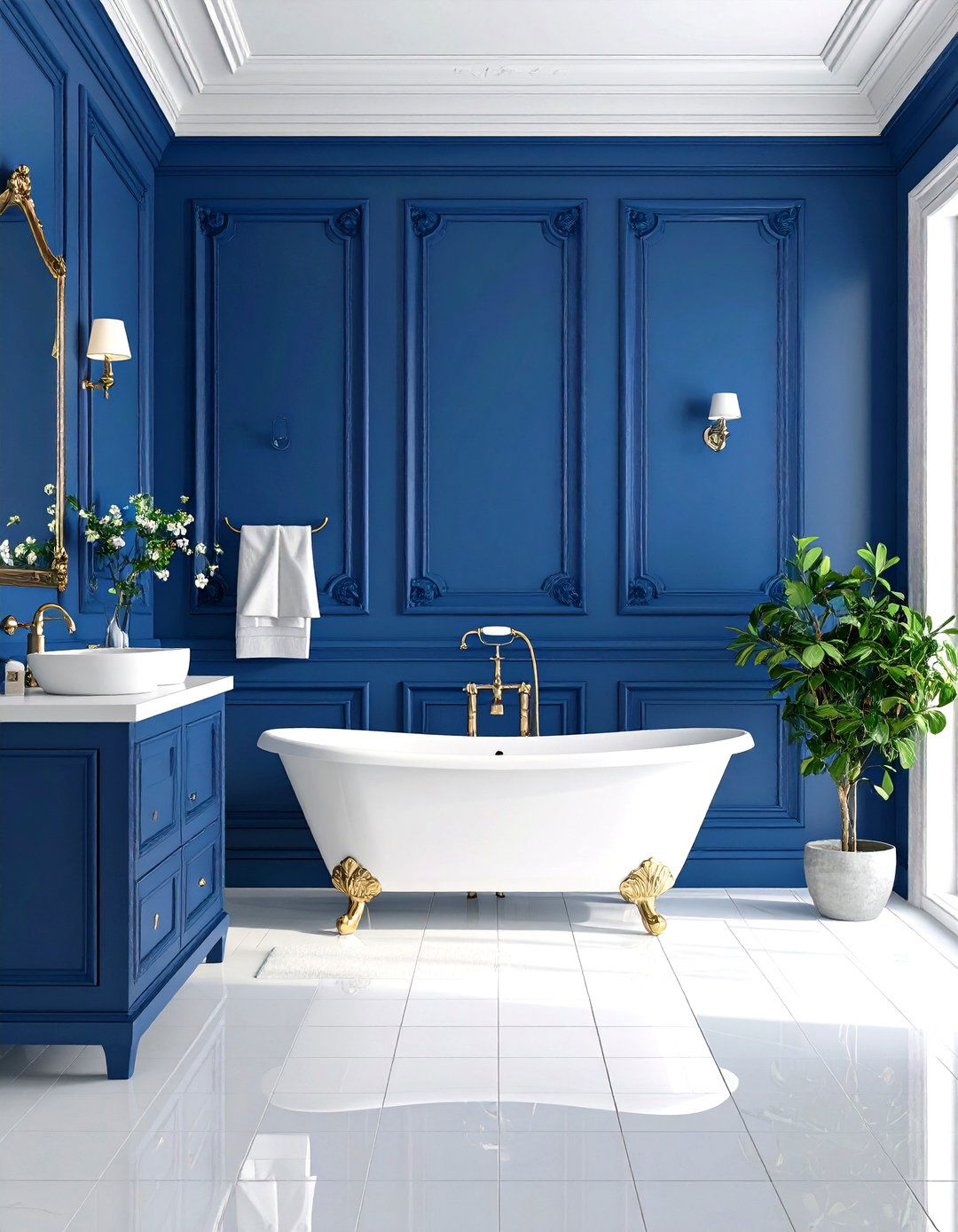 Victorian Style Raised Panel Wainscoting - 24 Bathroom Wall Paneling Ideas