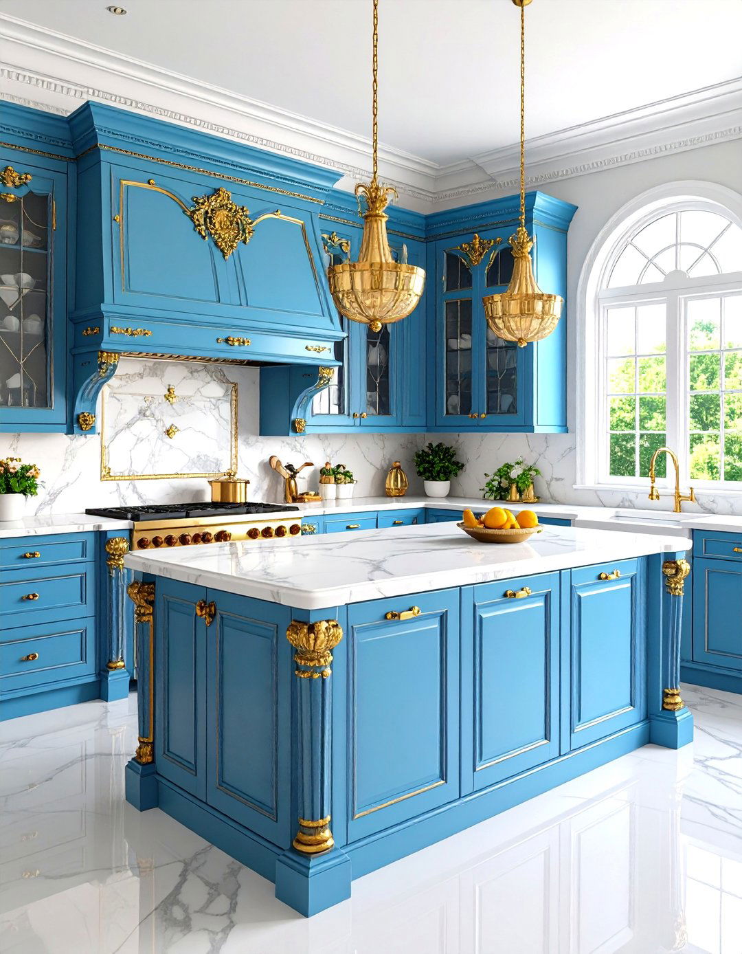 Victorian White Cabinets with Ornate Gold Hardware - 24 White Kitchen Cabinets With Gold Hardwar