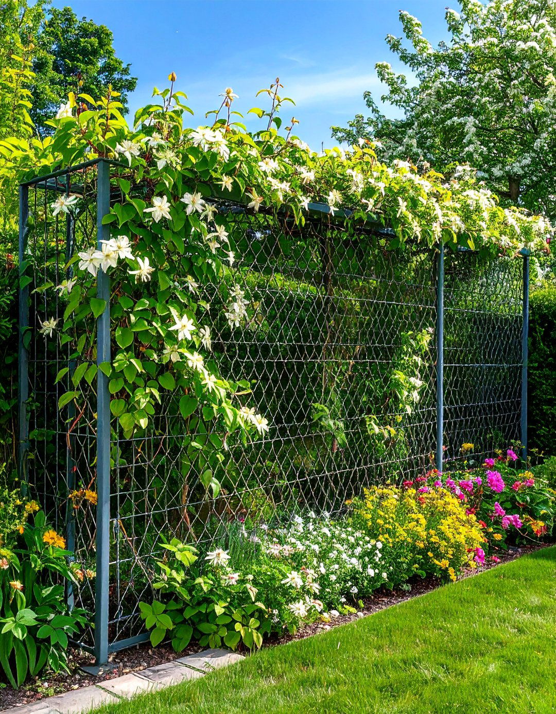 Vine Covered Wire Frameworks - 24 Privacy Patio Ideas