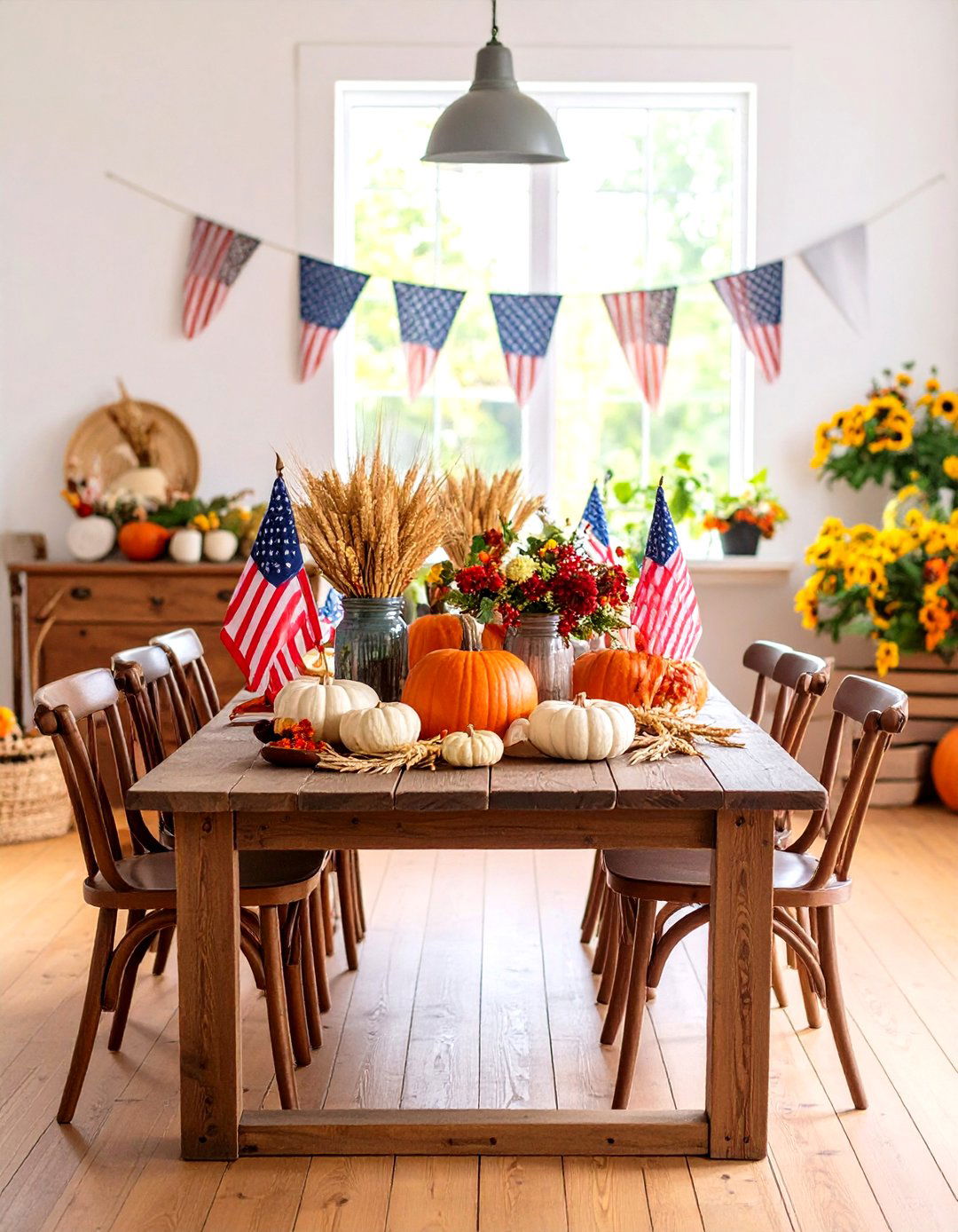 Vintage Americana Thanksgiving Display - 24 Thanksgiving Decor Ideas