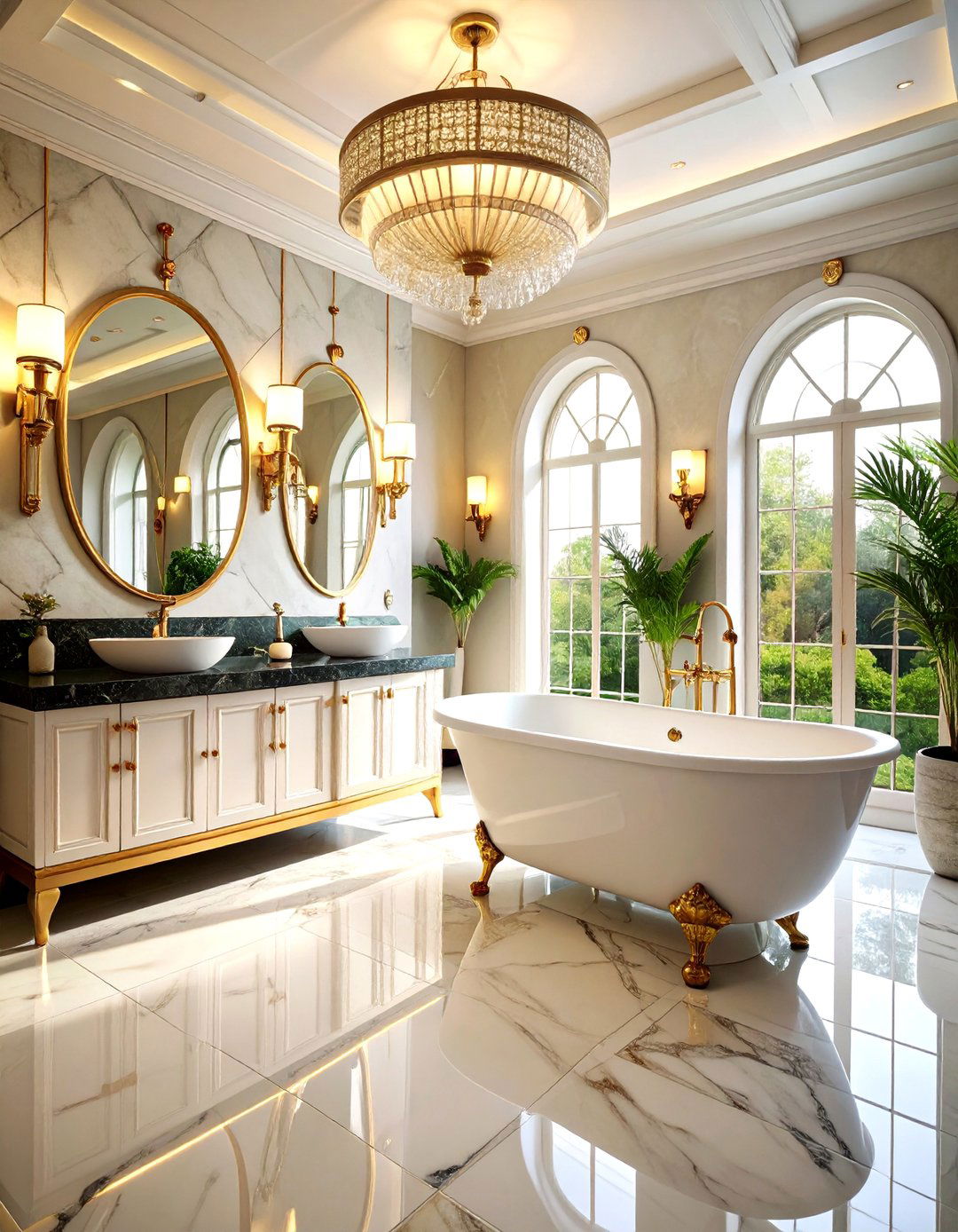 Vintage Art Deco Black Marble Design - 24 bathroom with black countertops ideas
