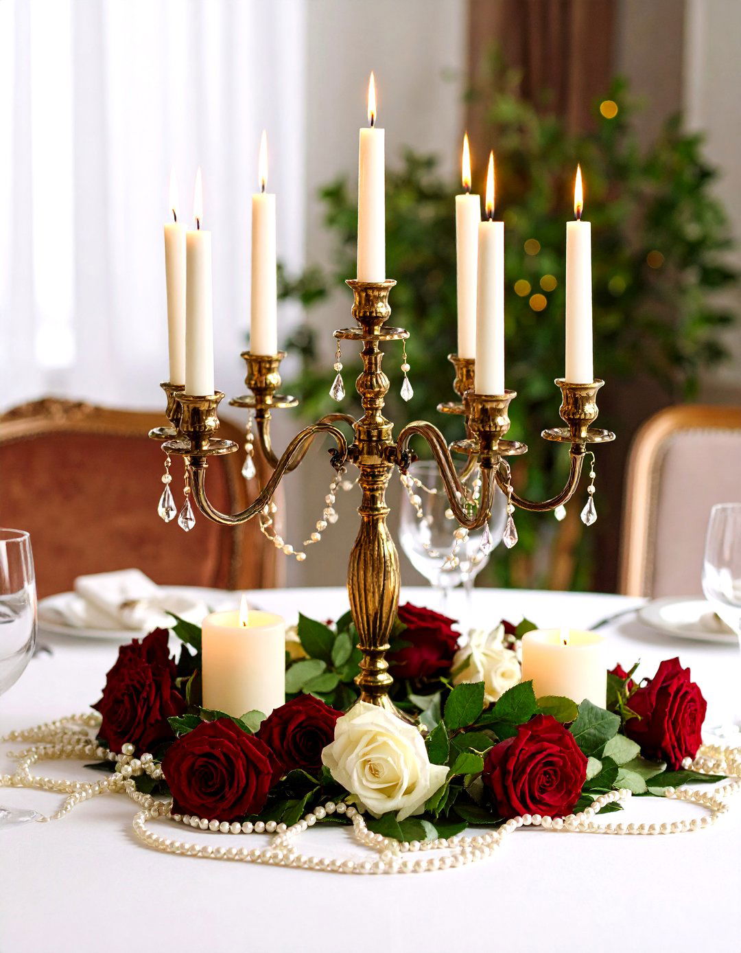 Vintage Art Deco Candelabra Arrangements - 24 Black and Gold Centerpiece Ideas