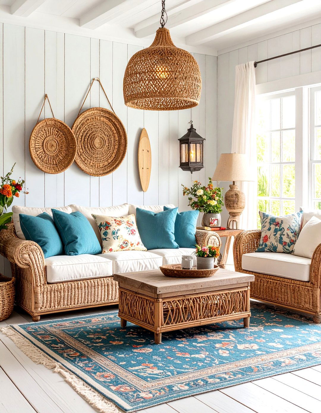 Vintage Beach Cottage Living Room - 24 Beach House Living Room Ideas