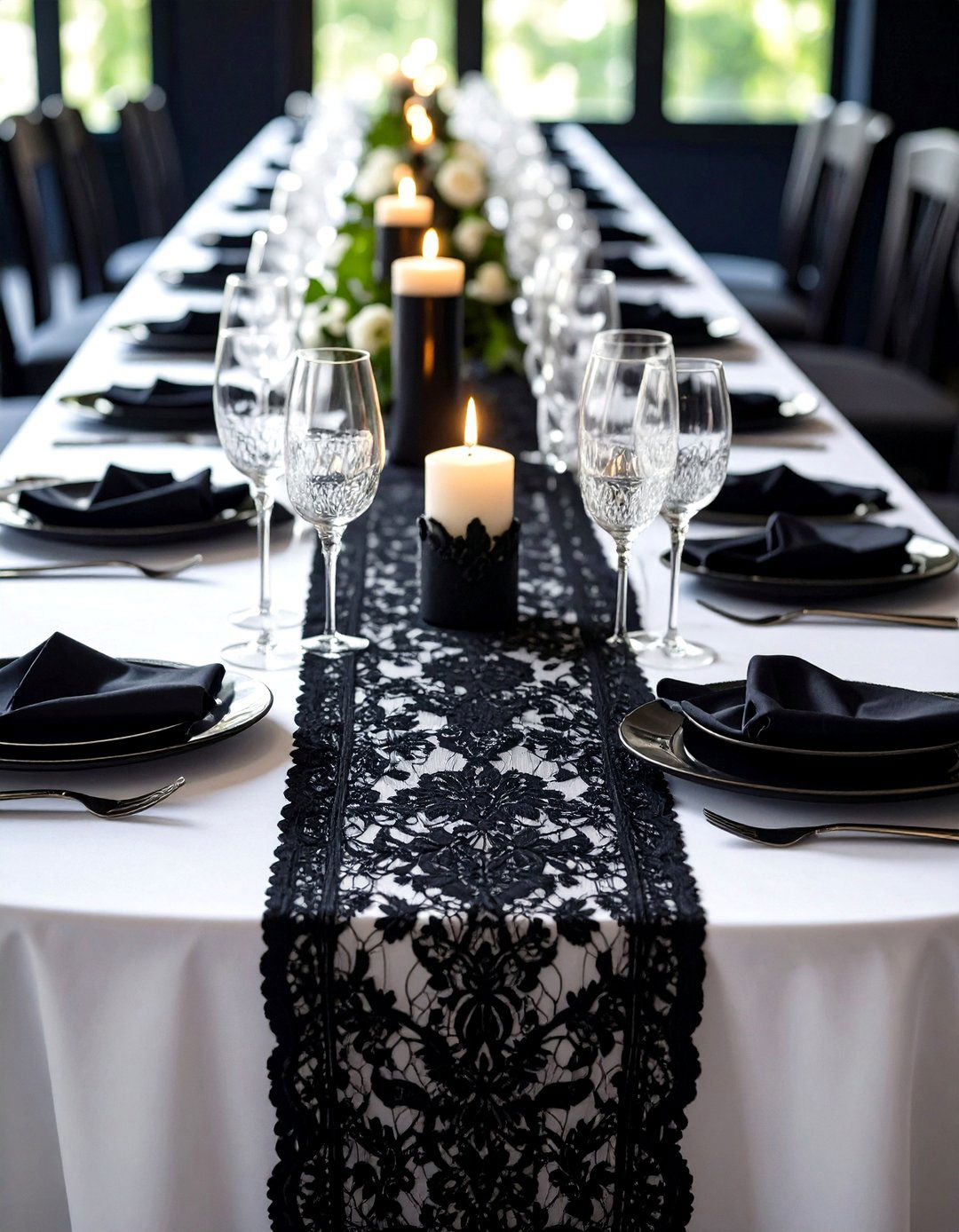 Vintage Black Lace Details - 24 Black and White Wedding Ideas