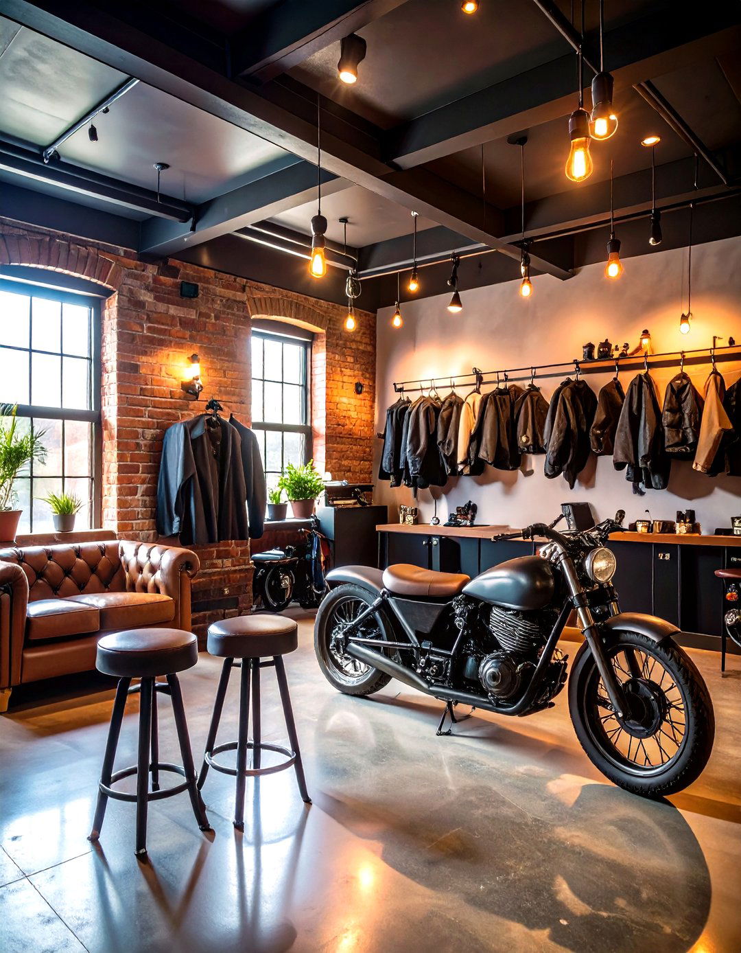 Vintage Black Motorcycle Club Cave - 24 Black Man Cave Ideas