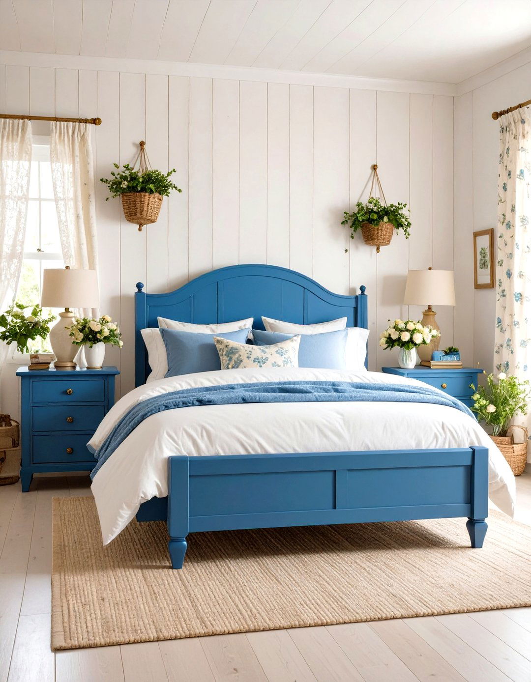 Vintage Blue Beige Cottage Bedroom - 24 blue and beige bedroom ideas