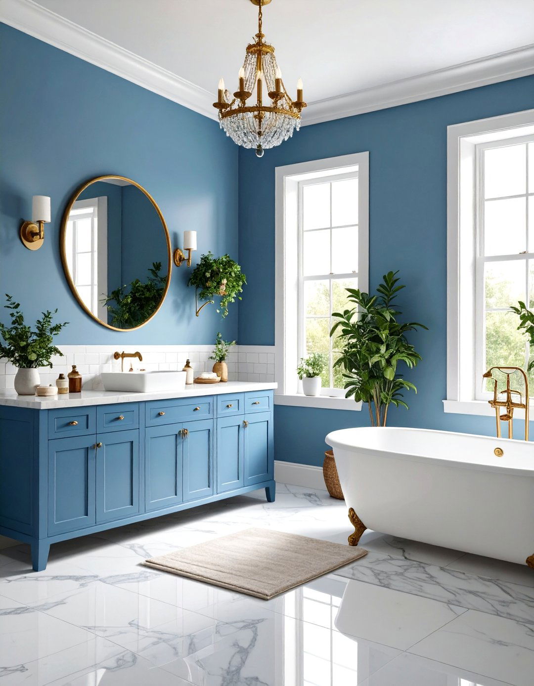 Vintage Blue Charm - 24 Blue and White Bathroom Ideas