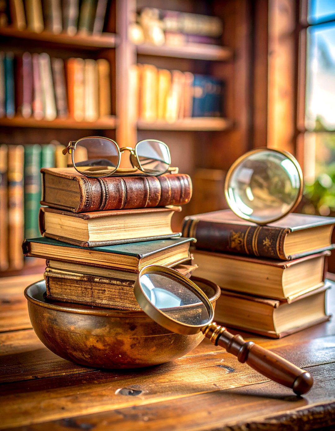 Vintage Book Literary Display - 24 Dough Bowl Decor Ideas