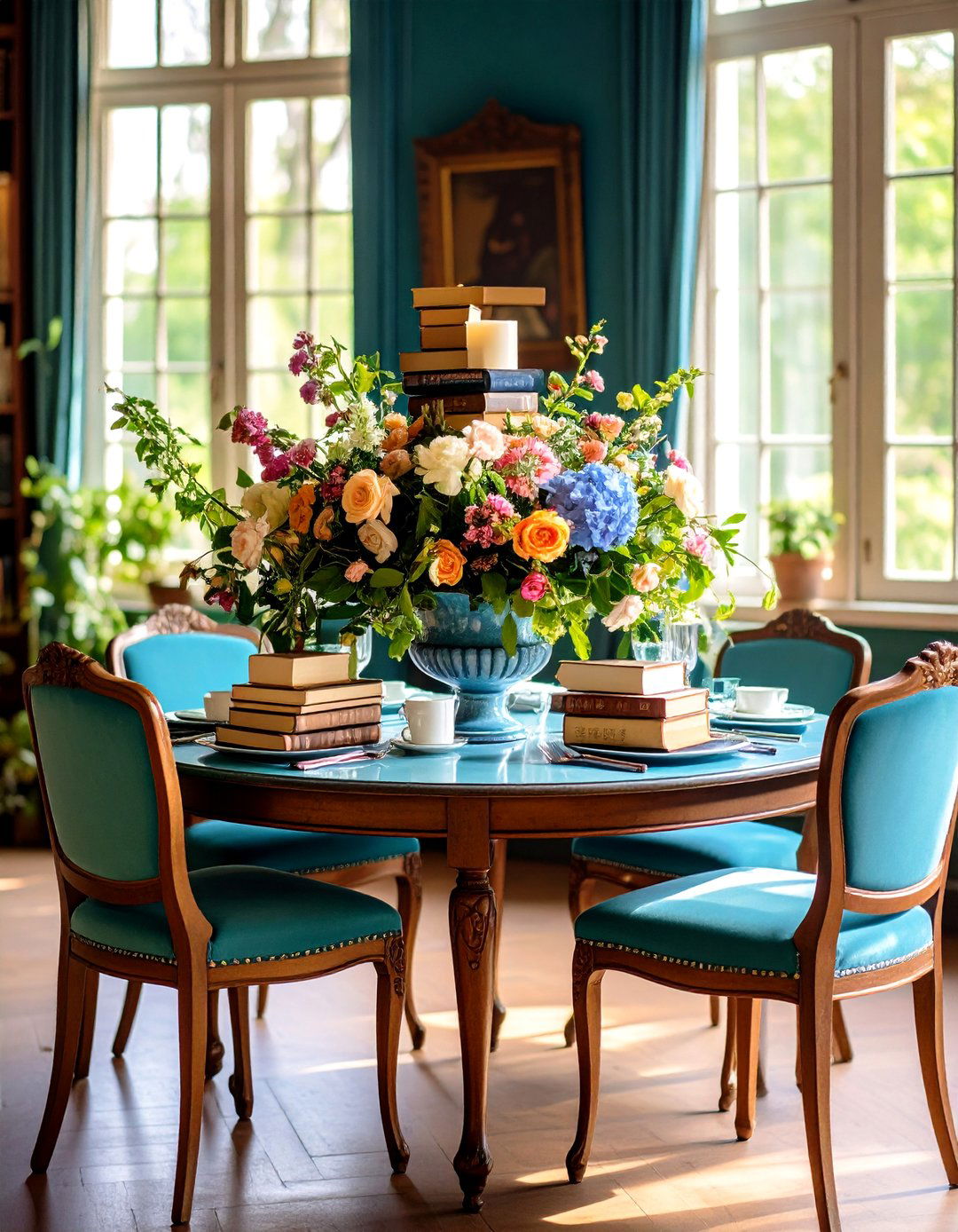 Vintage Book Stack Base - 24 Dining Table Centerpiece Ideas