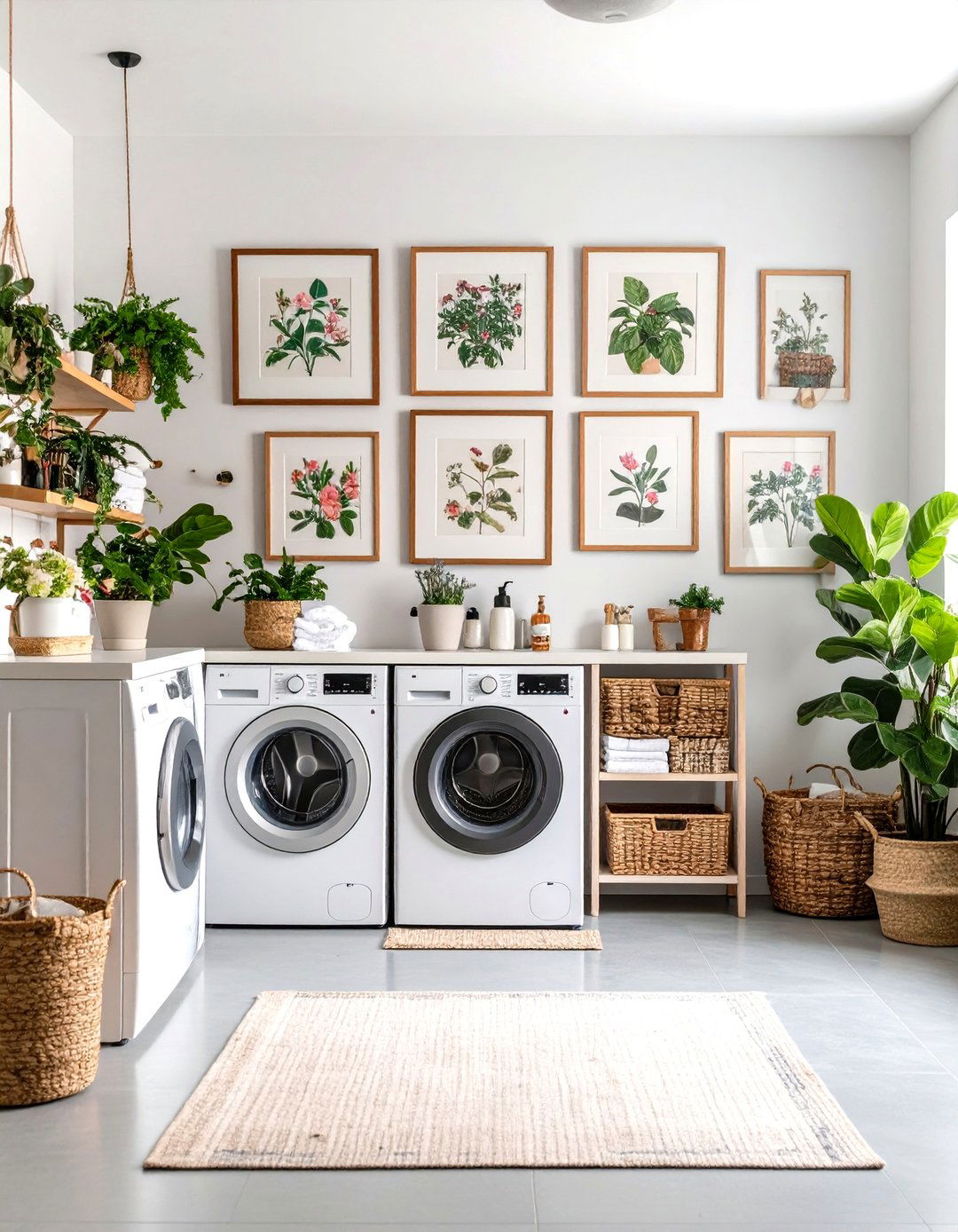 Vintage Botanical Print Wall Art - 24 Vintage Laundry Room Decor Ideas