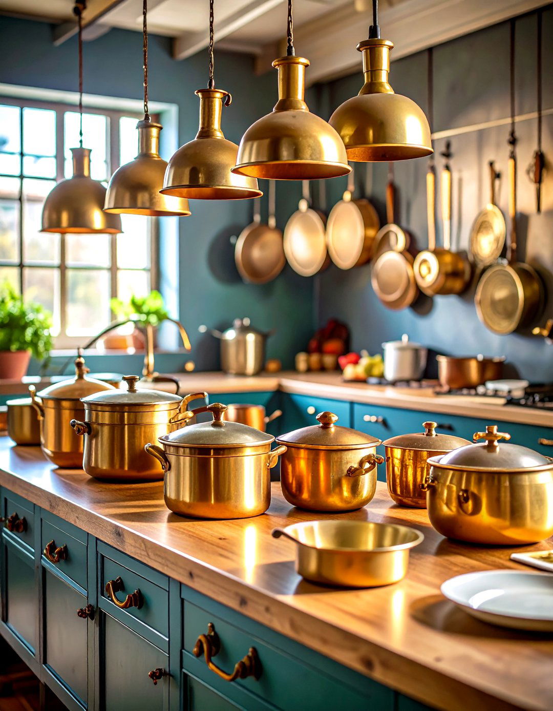 Vintage Brass Kitchen Cooking Class - 24 21th Wedding Anniversary Ideas