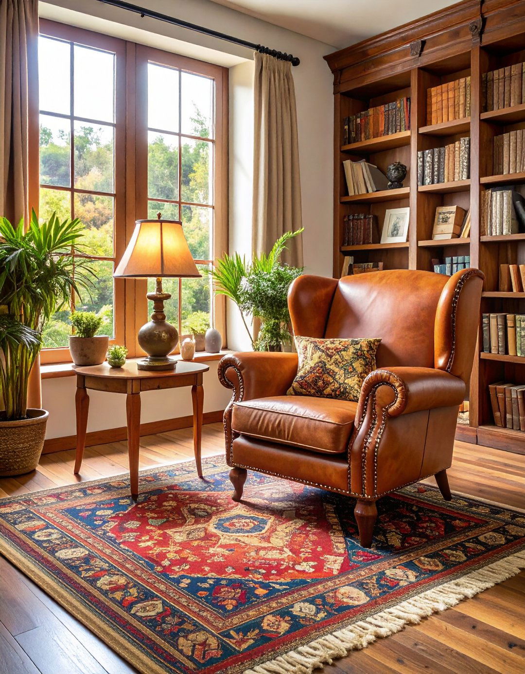 Vintage Brown Leather Reading Nook - 24 Brown Leather Couch Living Room Ideas