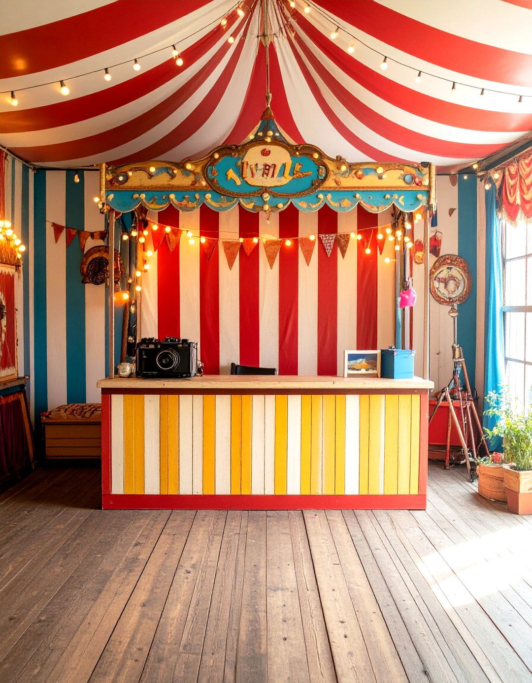 Vintage Carnival Photo Booth - 24 Party Decoration Ideas