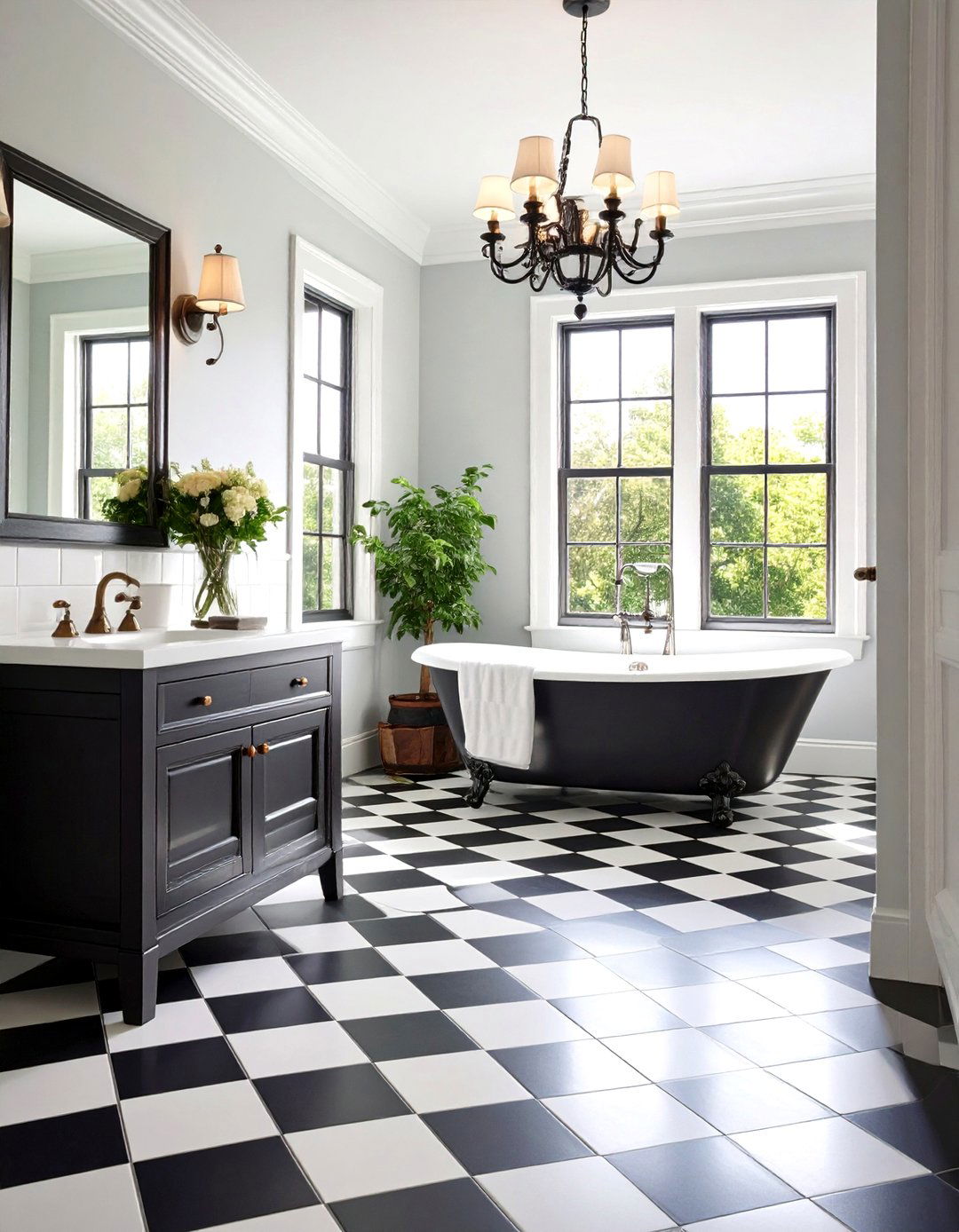 Vintage Checkerboard Mosaic Patterns - 24 Bathroom Mosaic Floor Tile Ideas