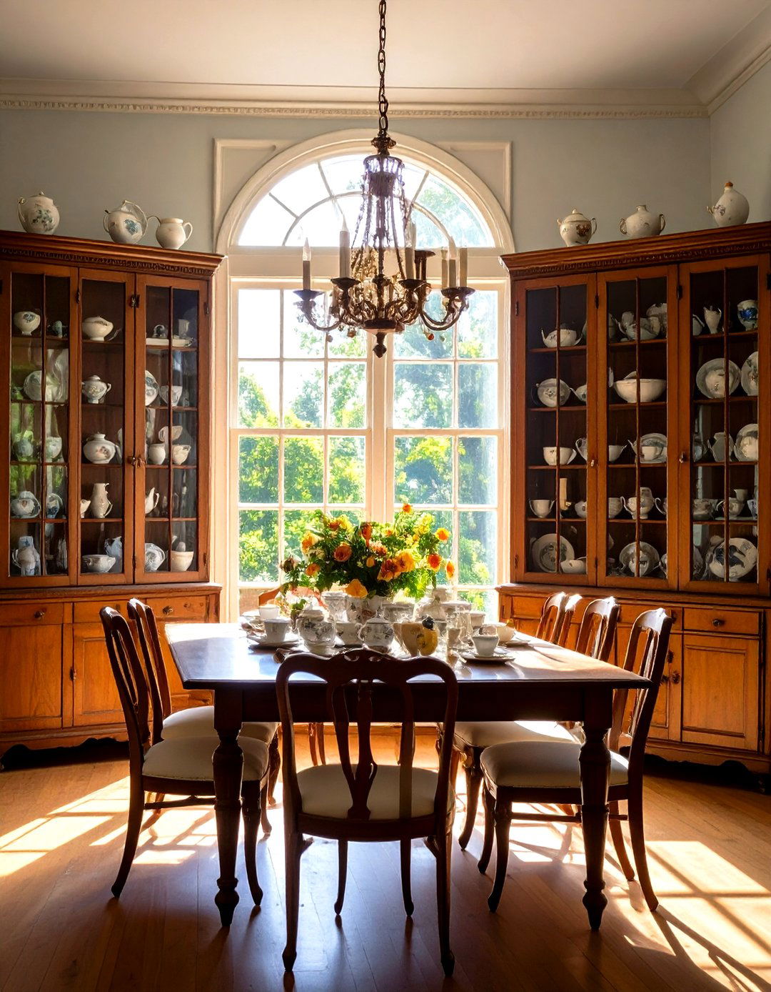Vintage China Cabinet Display with Collector Appeal - 24 Dining Room Design Ideas