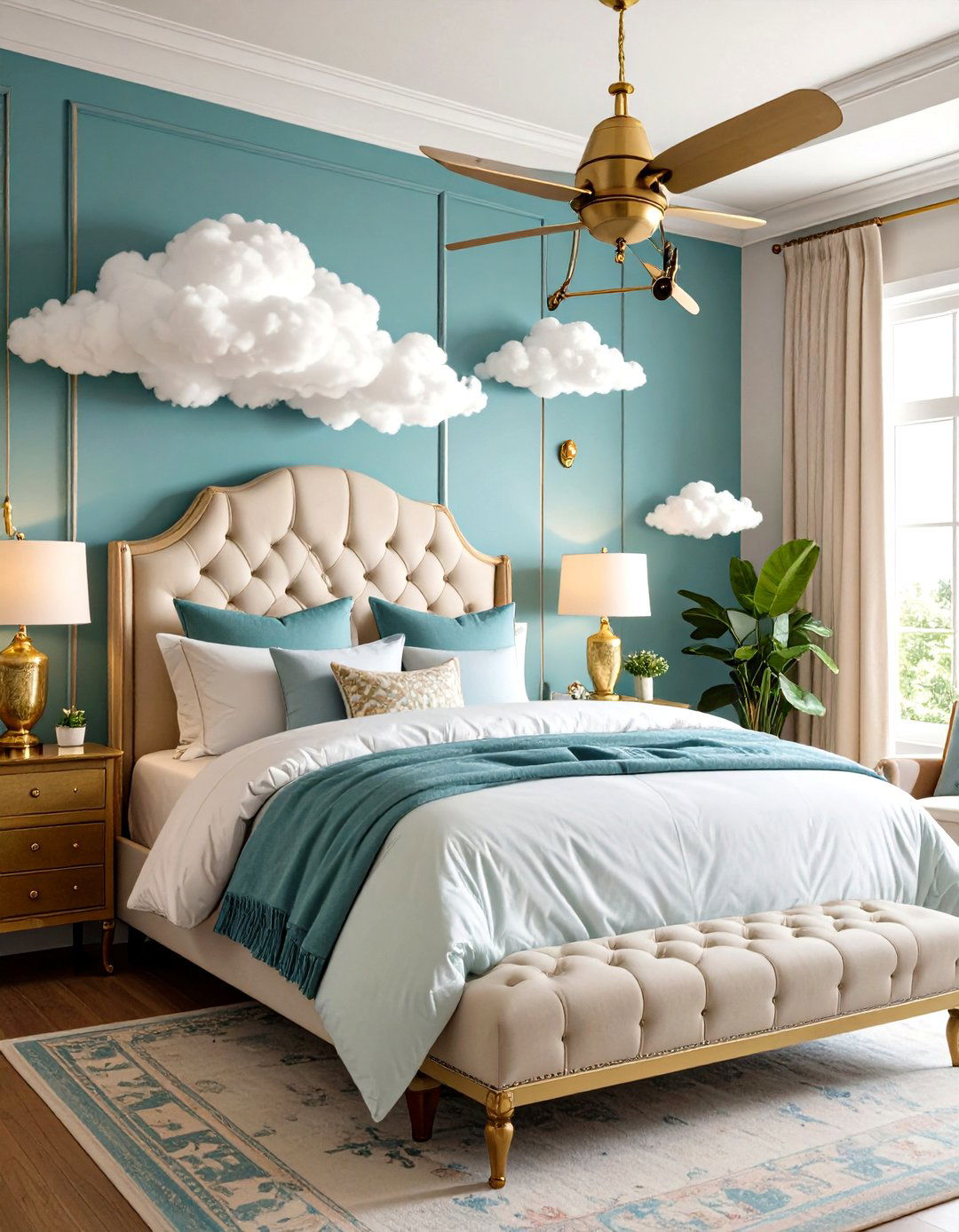 Vintage Cloud Aviation Bedroom - 24 Cloud Themed Bedroom Ideas