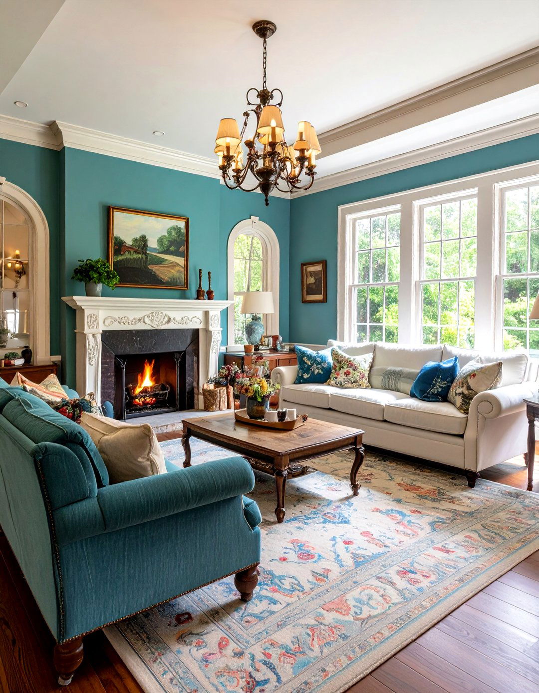Vintage Collection Display - 24 Living Room Ideas With Sectionals and Fireplace