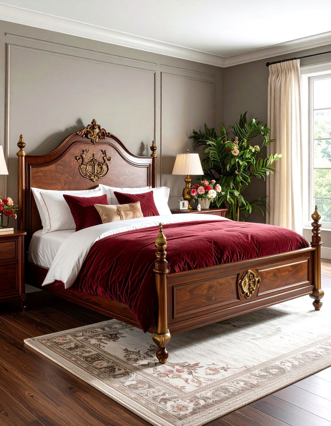 Vintage Corner Bed with Brass Details - 24 Corner Bed Ideas