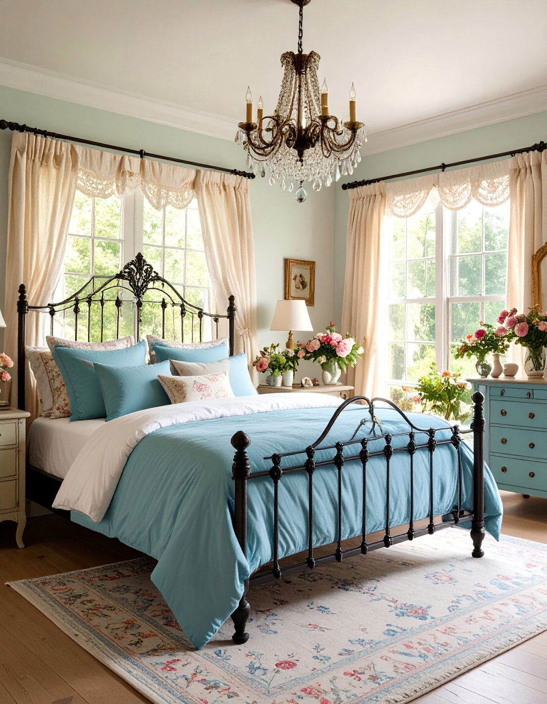 Vintage Cottage Bedroom with Floral Patterns - 24 Cozy Bedroom Ideas