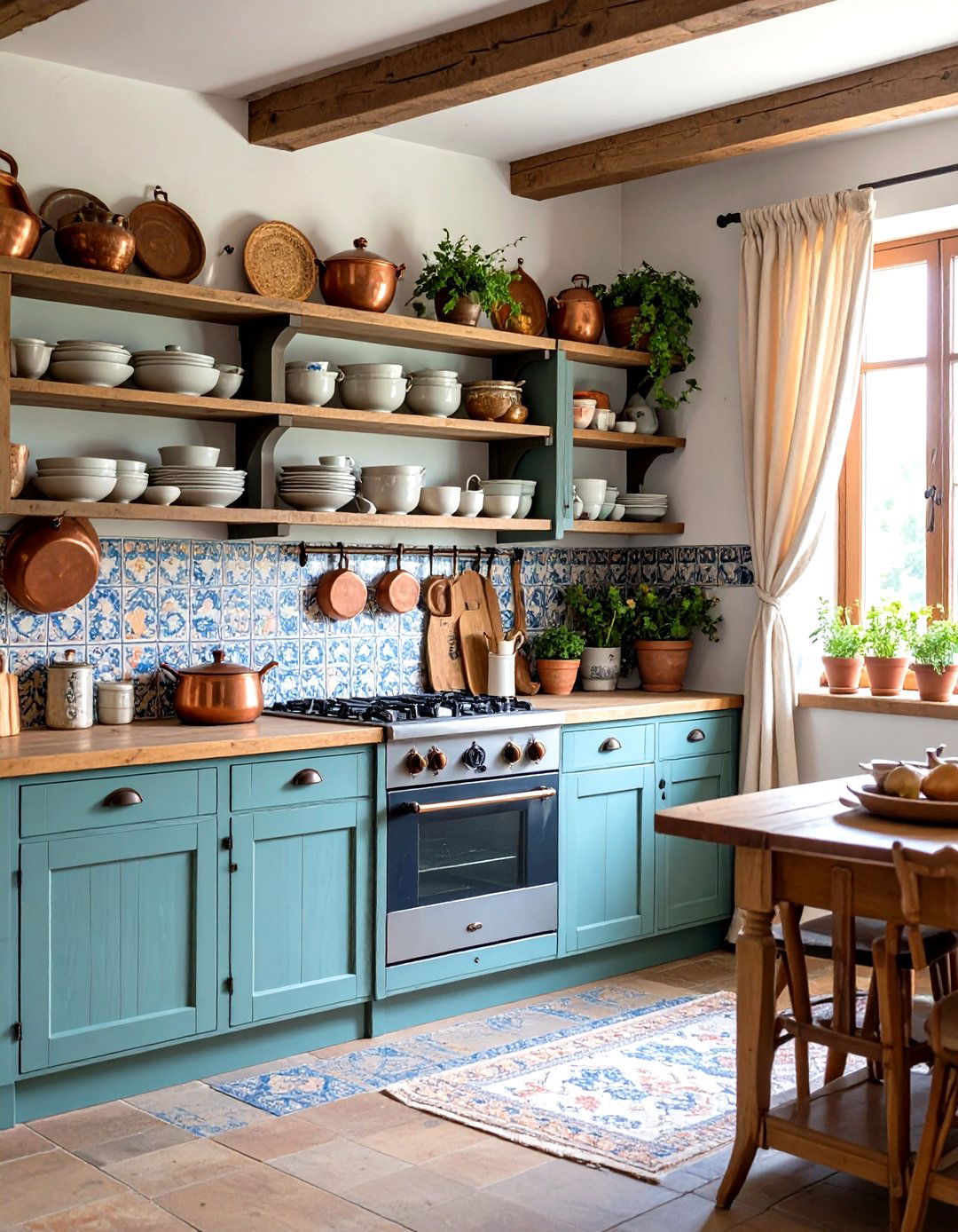 Vintage Cottage Kitchen with Boho Touches - 24 Boho Cottage Style Decor Ideas