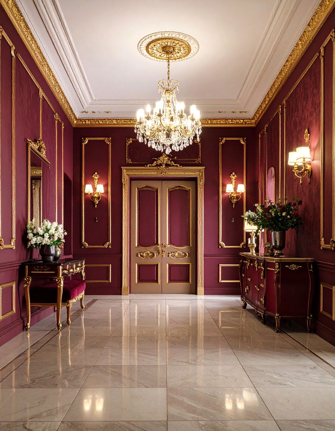 Vintage Damask Elegance Theme - 24 Hallway Wallpaper Ideas