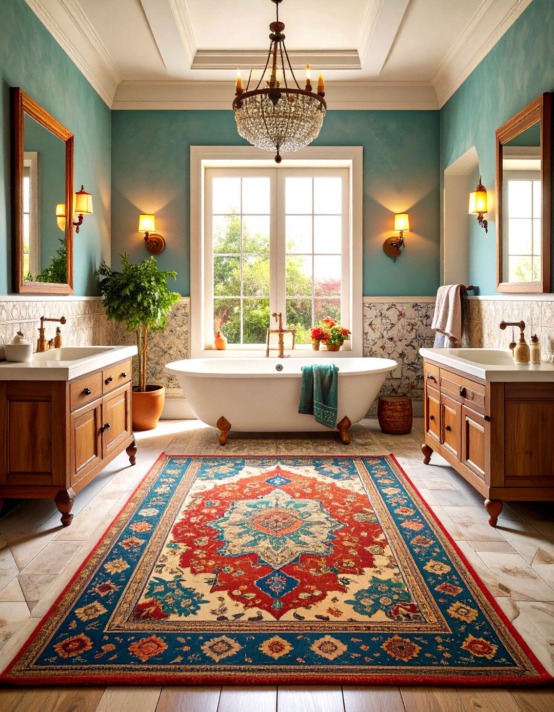 Vintage Distressed Bathroom Rugs - 24 Bathroom Rug Ideas