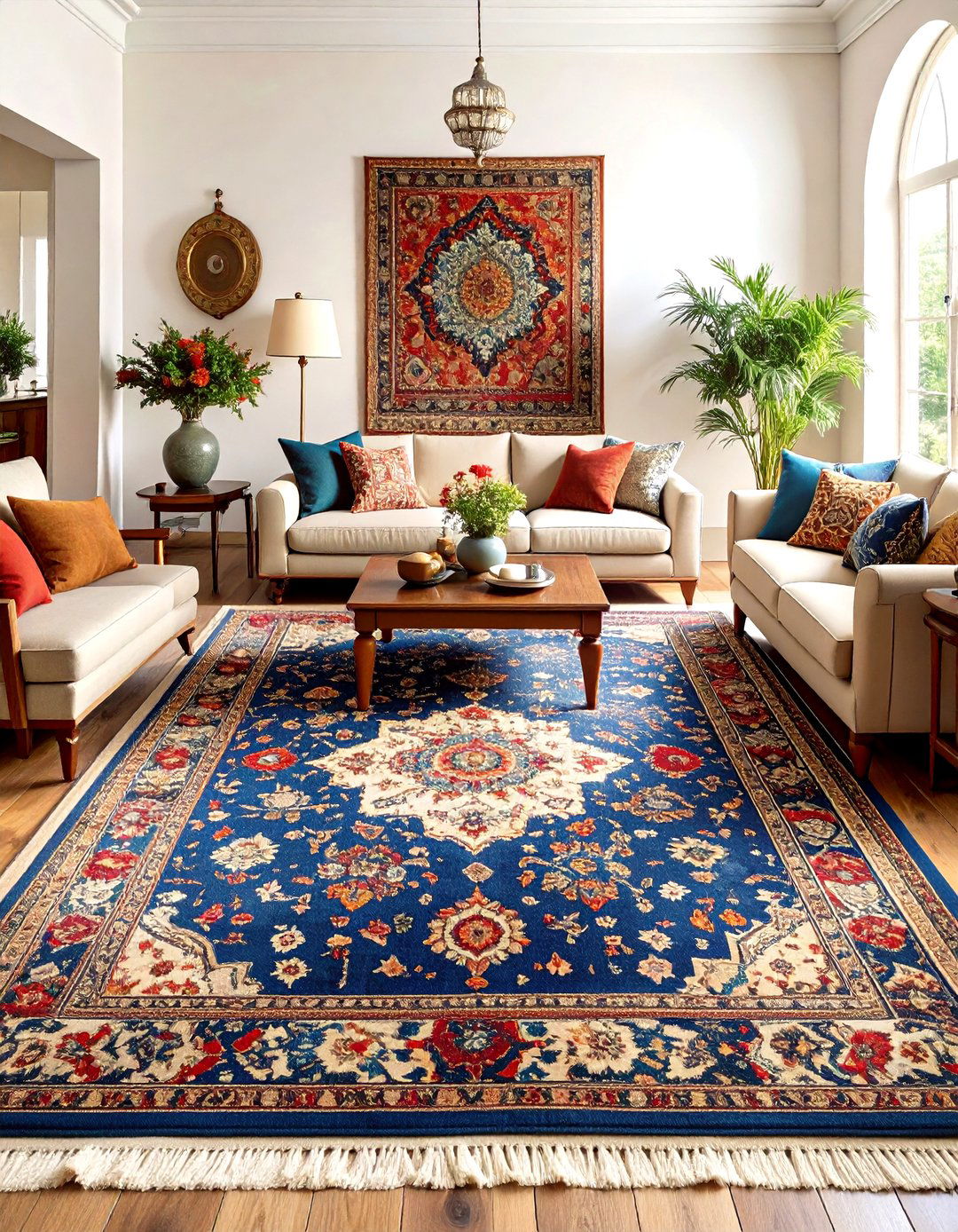 Vintage Distressed Persian Style Rugs - 24 Living Room Rug Ideas