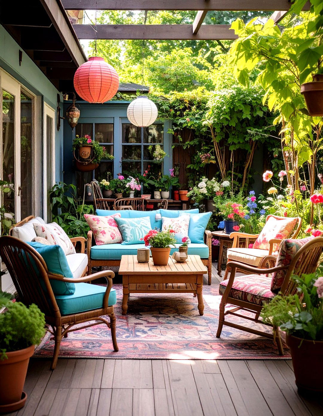 Vintage Eclectic Patio with Mixed Eras and Styles - 24 Patio Decor Ideas