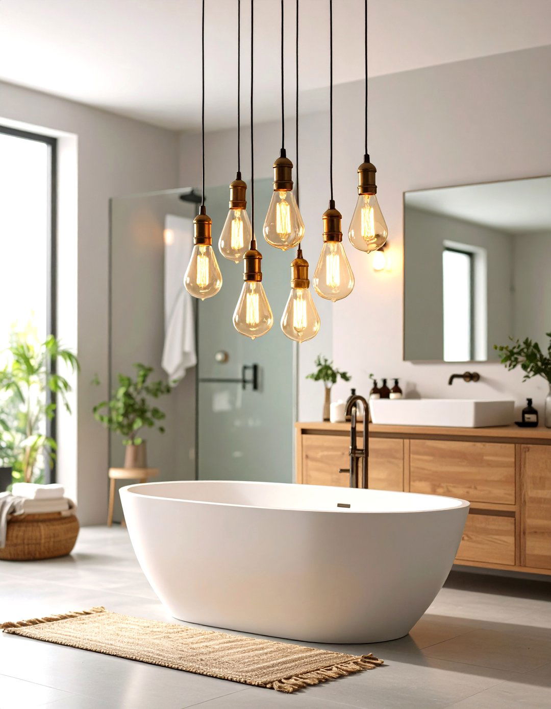 Vintage Edison Bulb Character - 24 Bathroom Lighting Ideas