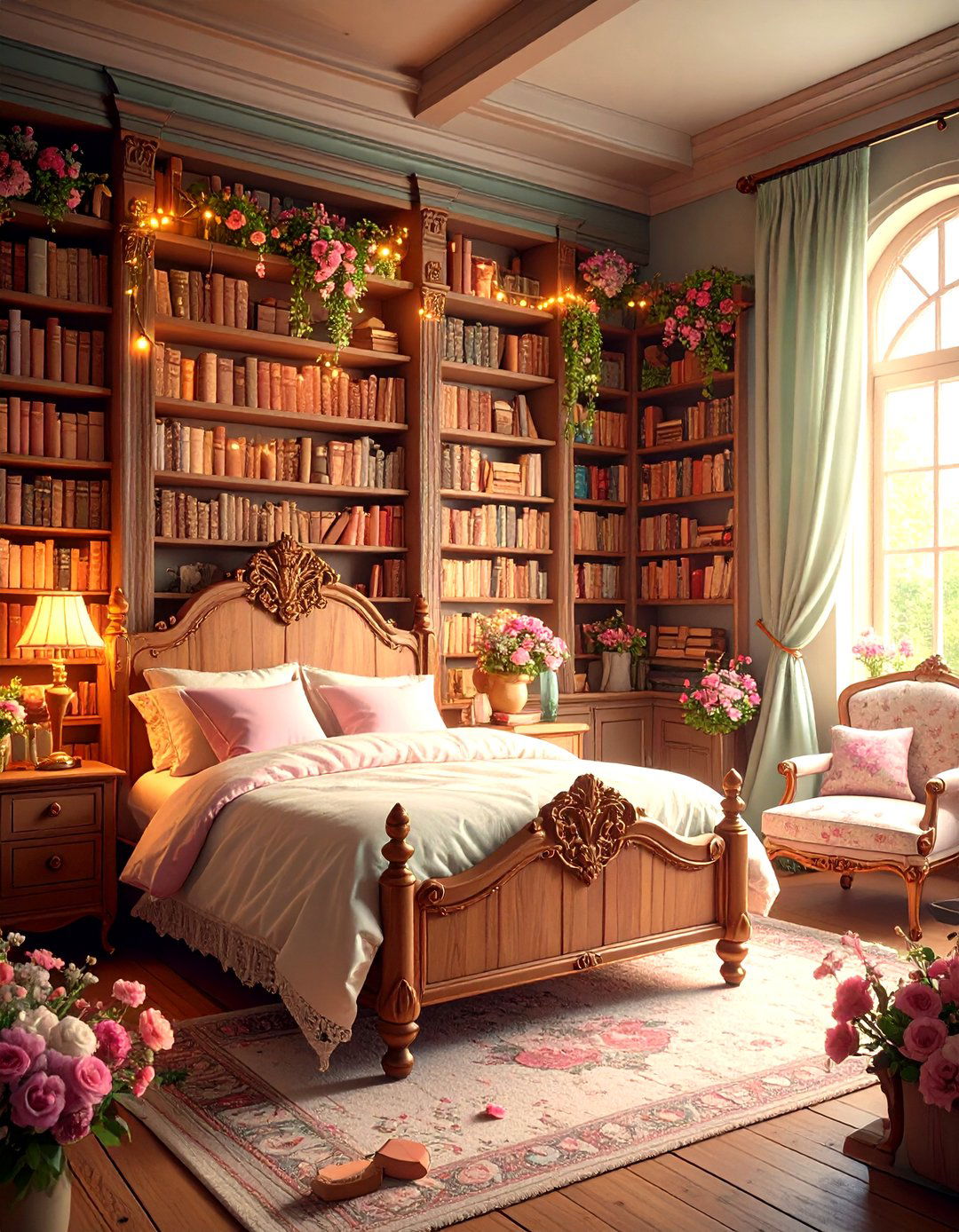 Vintage Fairytale Library Bedroom - 24 Fairycore Bedroom Ideas
