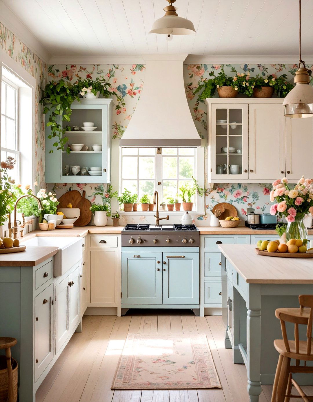 Vintage Farmhouse Floral Kitchen Wallpaper - 24 Kitchen Wallpaper Ideas