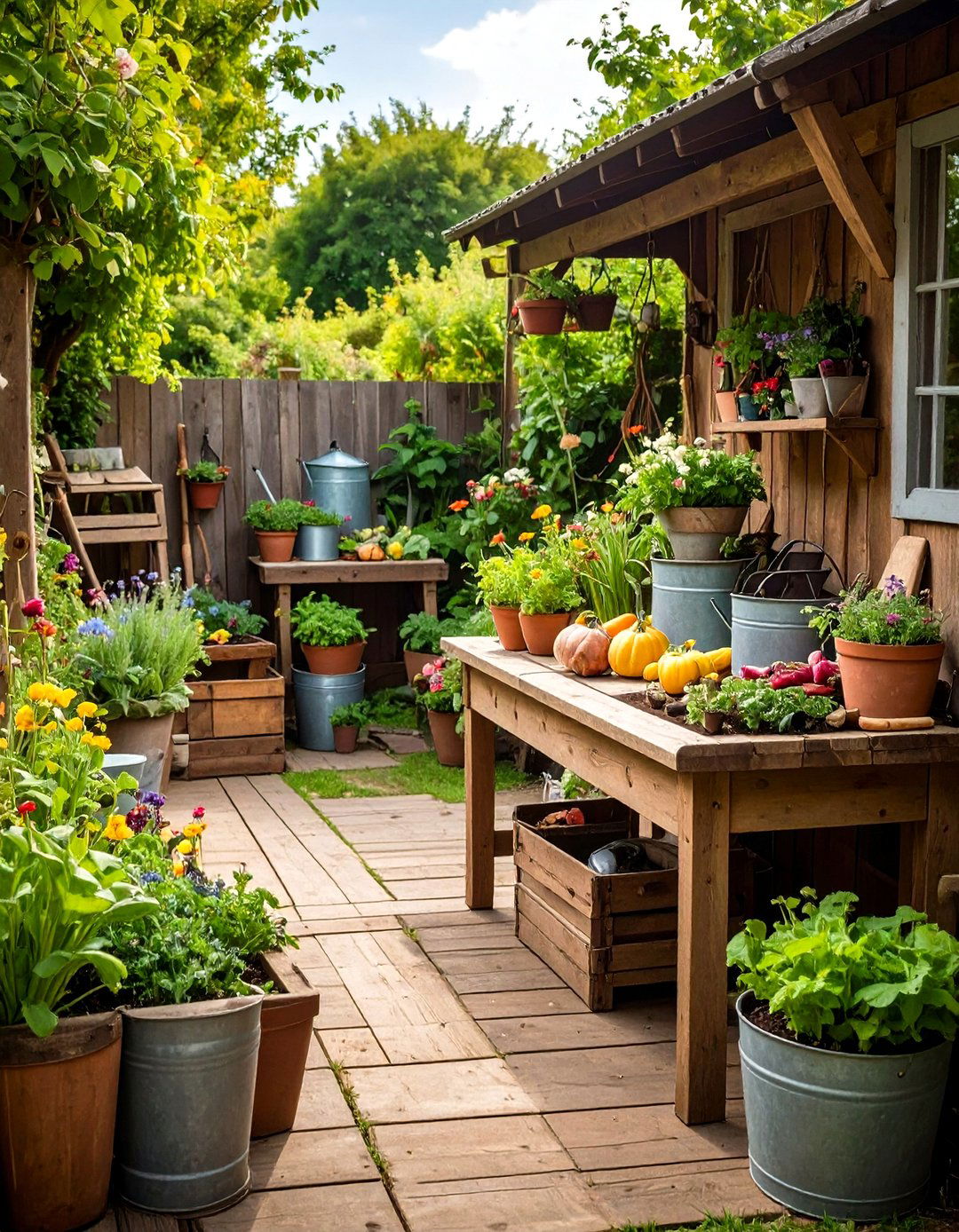 Vintage Farmhouse Potager - 24 Patio Small Garden Ideas