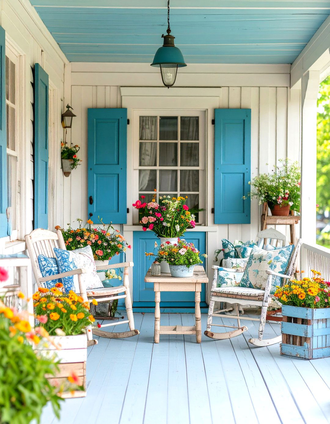 Vintage Flea Market Style Porch - 24 Farmhouse Porch Ideas