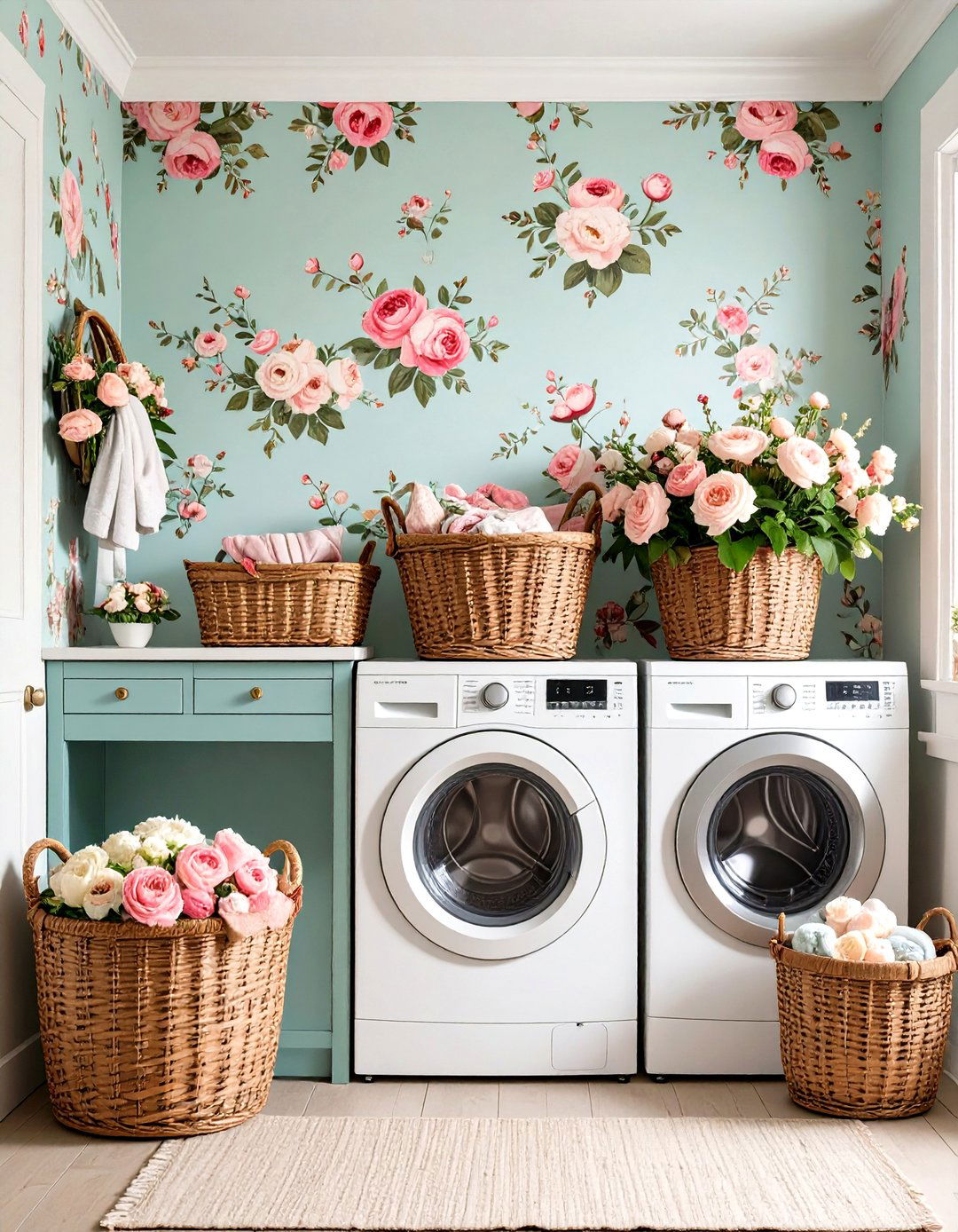Vintage Floral Prints - 24 Laundry Room Wallpaper Ideas