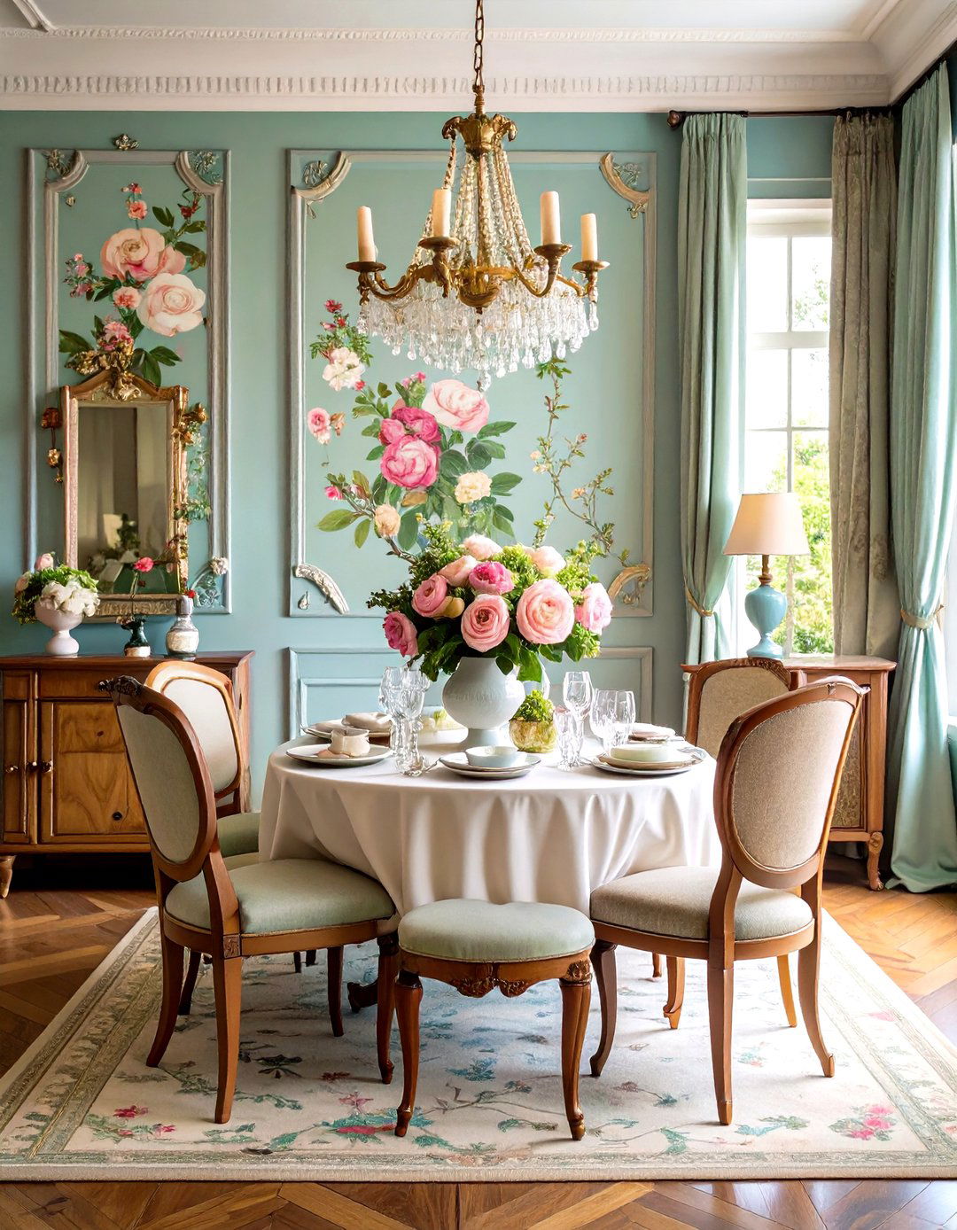 Vintage Floral Wallpaper for Romantic Dining Rooms - 24 Wallpaper Ideas
